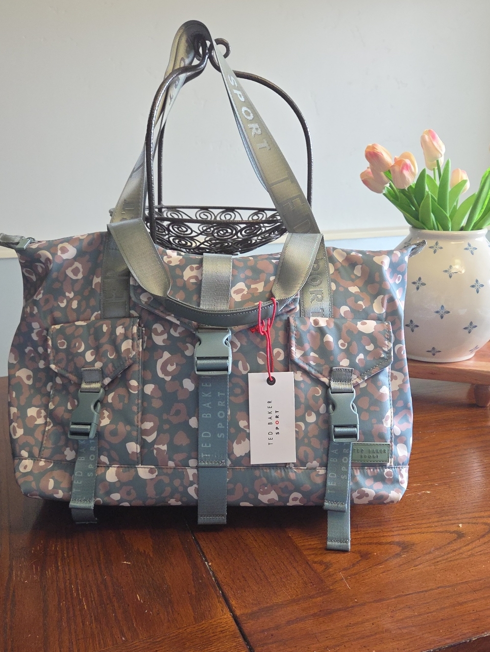 Ted Baker Olive Green Camo Sport Tote Bag